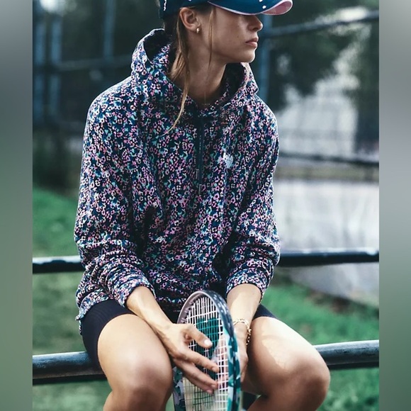 Gola x Anthropologie Hooded Sweatshirt Top Pullover Floral Printed size S - Picture 1 of 13